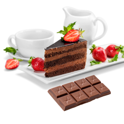 Slice Cake with Chocolate Bar